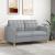 Canapea cu 2 locuri, gri deschis, 140 cm, material textil GartenMobel Dekor