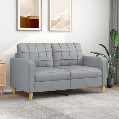Canapea cu 2 locuri, gri deschis, 140 cm, material textil GartenMobel Dekor