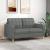 Canapea cu 2 locuri, gri închis, 140 cm, material textil GartenMobel Dekor