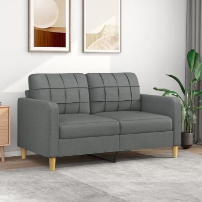 Canapea cu 2 locuri, gri închis, 140 cm, material textil GartenMobel Dekor