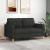 Canapea cu 2 locuri, negru, 140 cm, material textil GartenMobel Dekor