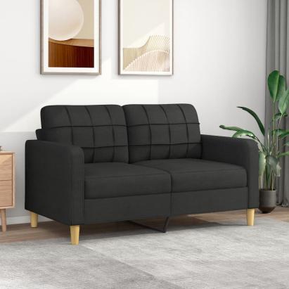 Canapea cu 2 locuri, negru, 140 cm, material textil GartenMobel Dekor