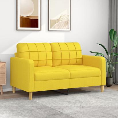 Canapea cu 2 locuri, galben deschis, 140 cm, material textil GartenMobel Dekor