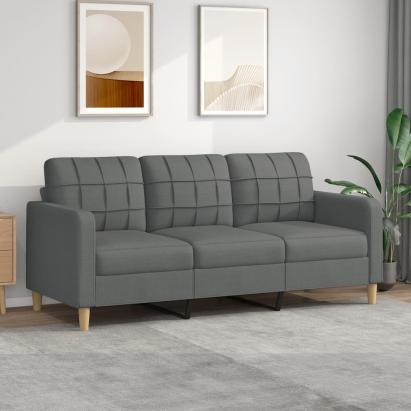 Canapea cu 3 locuri, gri închis, 180 cm, material textil GartenMobel Dekor