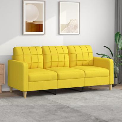 Canapea cu 3 locuri, galben deschis, 180 cm, material textil GartenMobel Dekor