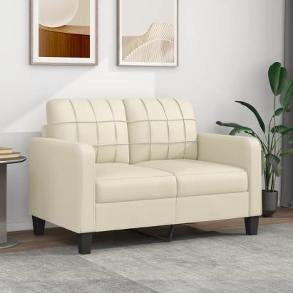 Canapea cu 2 locuri, crem, 120 cm, piele ecologică GartenMobel Dekor