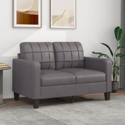 Canapea cu 2 locuri, gri, 120 cm, piele ecologică GartenMobel Dekor