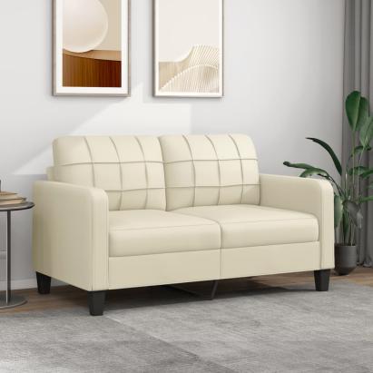 Canapea cu 2 locuri, crem, 140 cm, piele ecologică GartenMobel Dekor
