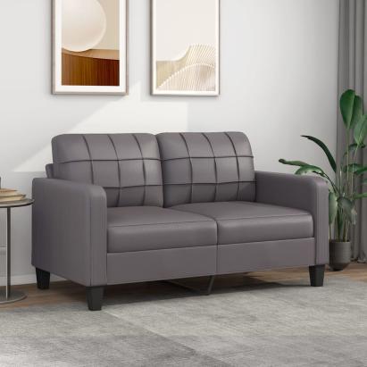 Canapea cu 2 locuri, gri, 140 cm, piele ecologică GartenMobel Dekor