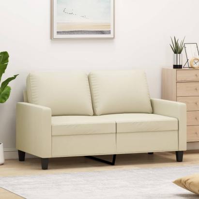 Canapea cu 2 locuri, crem, 120 cm, piele ecologică GartenMobel Dekor