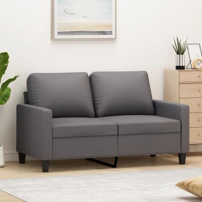 Canapea cu 2 locuri, gri, 120 cm, piele ecologică GartenMobel Dekor