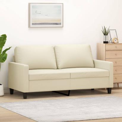 Canapea cu 2 locuri, crem, 140 cm, piele ecologică GartenMobel Dekor