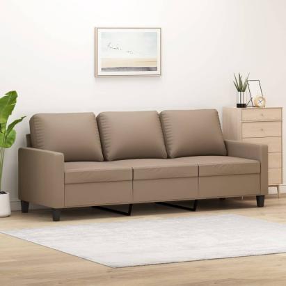Canapea cu 3 locuri, cappuccino, 180 cm, piele ecologică GartenMobel Dekor