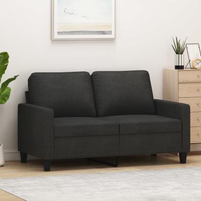 Canapea cu 2 locuri, negru, 120 cm, material textil GartenMobel Dekor