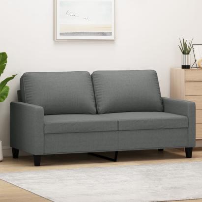 Canapea cu 2 locuri, gri închis, 140 cm, material textil GartenMobel Dekor