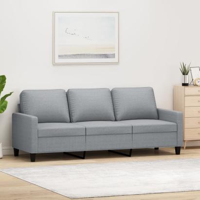 Canapea cu 3 locuri, gri deschis, material 180CM textil GartenMobel Dekor