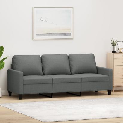 Canapea cu 3 locuri, gri închis, 180 cm, material textil GartenMobel Dekor