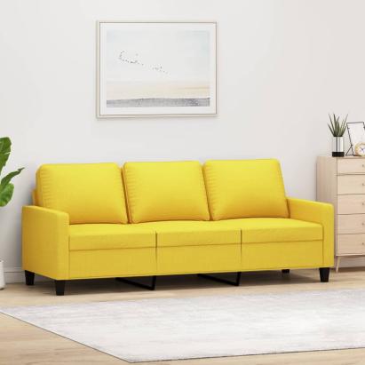 Canapea cu 3 locuri, galben deschis, 180 cm, material textil GartenMobel Dekor