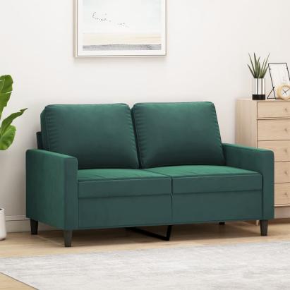 Canapea cu 2 locuri, verde închis, 120 cm, catifea GartenMobel Dekor