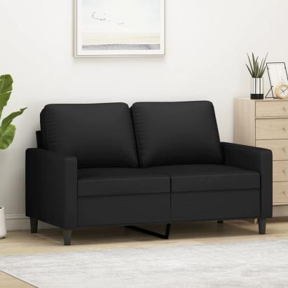 Canapea cu 2 locuri, negru, 120 cm, catifea GartenMobel Dekor