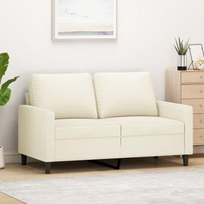 Canapea cu 2 locuri, crem, 120 cm, catifea GartenMobel Dekor