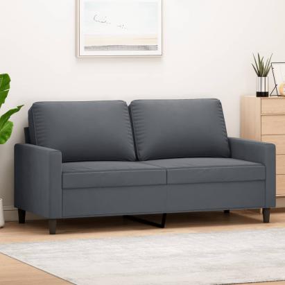 Canapea cu 2 locuri, gri închis, 140 cm, catifea GartenMobel Dekor