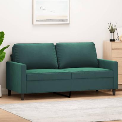 Canapea cu 2 locuri, verde închis, 140 cm, catifea GartenMobel Dekor