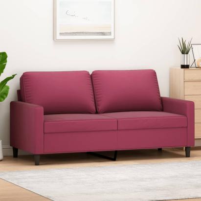 Canapea cu 2 locuri, roșu vin, 140 cm, catifea GartenMobel Dekor