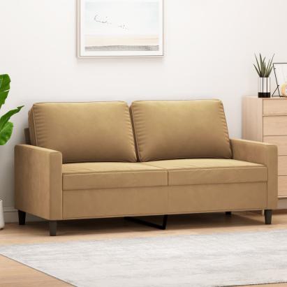 Canapea cu 2 locuri, maro, 140 cm, catifea GartenMobel Dekor
