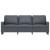 Canapea cu 3 locuri, gri închis, 180 cm, material catifea GartenMobel Dekor