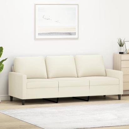 Canapea cu 3 locuri, crem, 180 cm, catifea GartenMobel Dekor