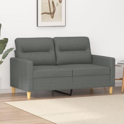 Canapea cu 2 locuri, gri închis, 120 cm, material textil GartenMobel Dekor