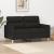 Canapea cu 2 locuri, negru, 120 cm, material textil GartenMobel Dekor