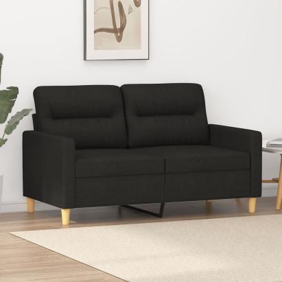 Canapea cu 2 locuri, negru, 120 cm, material textil GartenMobel Dekor