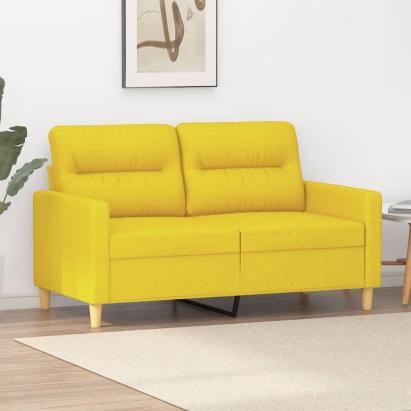 Canapea cu 2 locuri, galben deschis, 120 cm, material textil GartenMobel Dekor