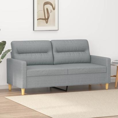 Canapea cu 2 locuri, gri deschis, 140 cm, material textil GartenMobel Dekor