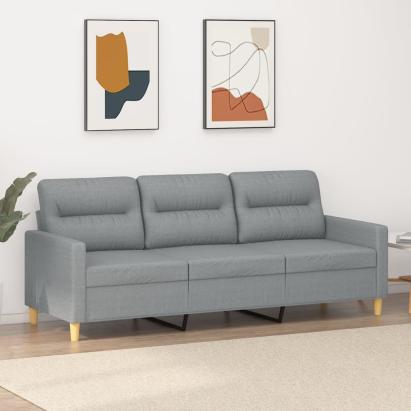 Canapea cu 3 locuri, gri deschis, material 180CM textil GartenMobel Dekor