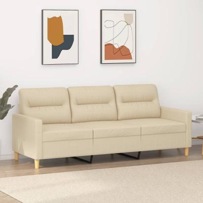 Canapea cu 3 locuri, crem, 180 cm, material textil GartenMobel Dekor