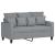 Canapea cu 2 locuri, gri deschis, 120 cm, material textil GartenMobel Dekor