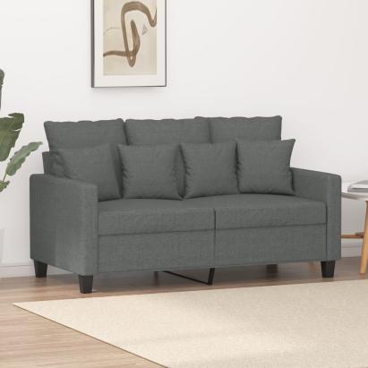 Canapea cu 2 locuri, gri închis, 120 cm, material textil GartenMobel Dekor