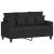 Canapea cu 2 locuri, negru, 120 cm, material textil GartenMobel Dekor
