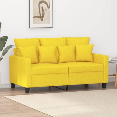 Canapea cu 2 locuri, galben deschis, 120 cm, material textil GartenMobel Dekor