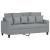 Canapea cu 2 locuri, gri deschis, 140 cm, material textil GartenMobel Dekor