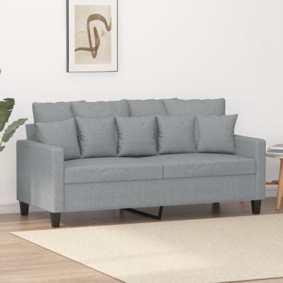 Canapea cu 2 locuri, gri deschis, 140 cm, material textil GartenMobel Dekor