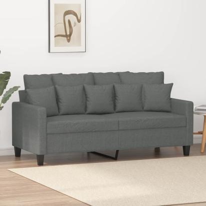 Canapea cu 2 locuri, gri închis, 140 cm, material textil GartenMobel Dekor