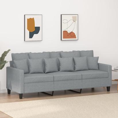 Canapea cu 3 locuri, gri deschis, material 180CM textil GartenMobel Dekor