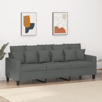 Canapea cu 3 locuri, gri închis, 180 cm, material textil GartenMobel Dekor