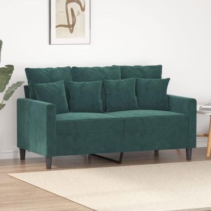 Canapea cu 2 locuri, verde închis, 120 cm, catifea GartenMobel Dekor