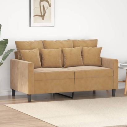Canapea cu 2 locuri, maro, 120 cm, catifea GartenMobel Dekor