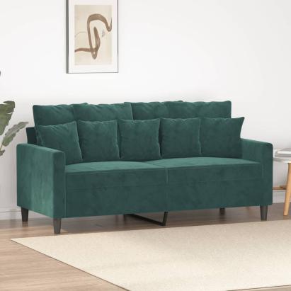 Canapea cu 2 locuri, verde închis, 140 cm, catifea GartenMobel Dekor